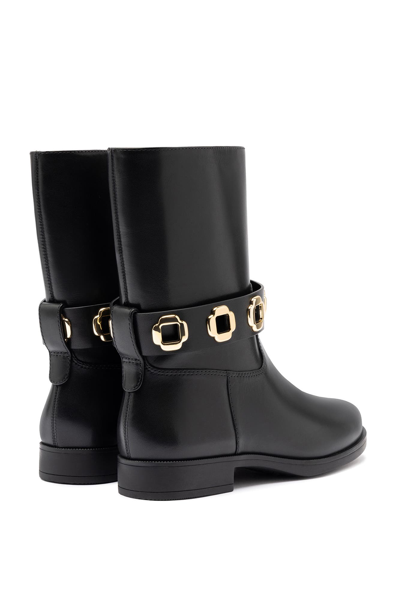 Larroudé Milan Flat Bootie, Alternate, color, Black