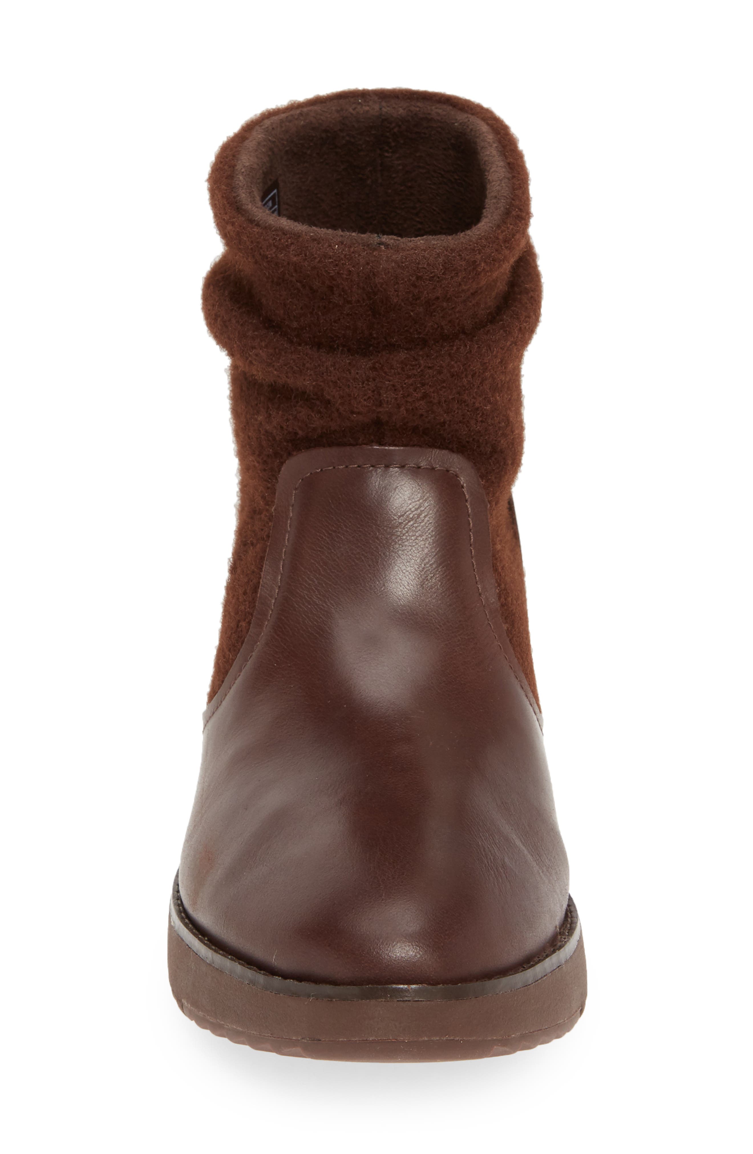 Nisse Mixed Media Bootie, Alternate, color, CHOCOLATE BROWN LEATHER