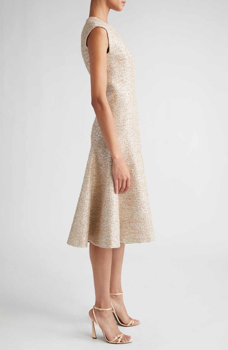 Emilia Wickstead Denver Metallic Tweed A-Line Dress, Alternate, color, 