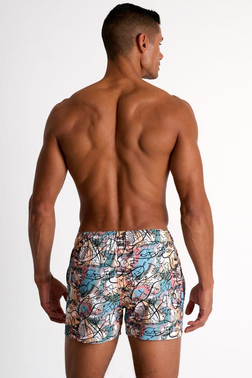 Shan Short Fit, Stretch And Quick Dry Swim Trunks In Print