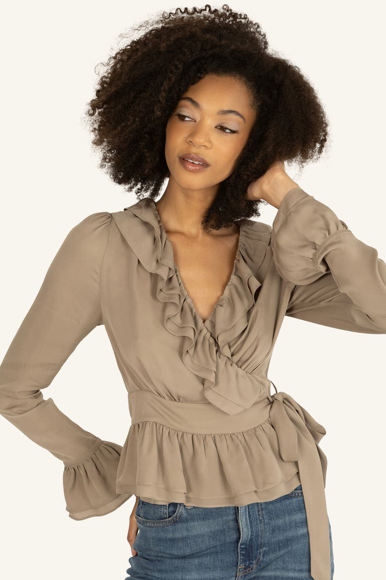 Noelle Blouse, Alternate, color, Taupe