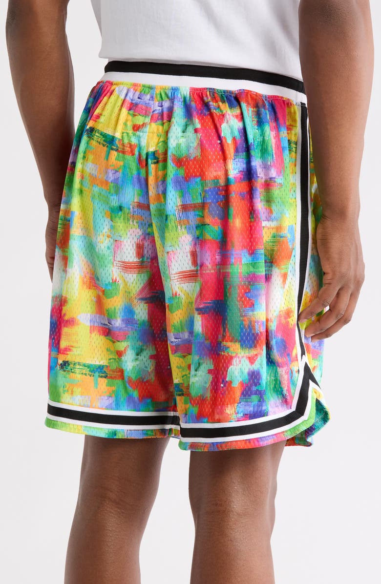 Cult of Individuality Mesh Drawstring Shorts, Alternate, color, Red Multi