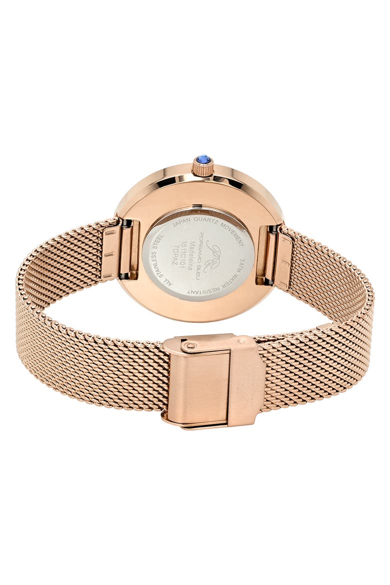 Madeleine Mesh Strap Watch, 35mm, Alternate, color, ROSE TONE