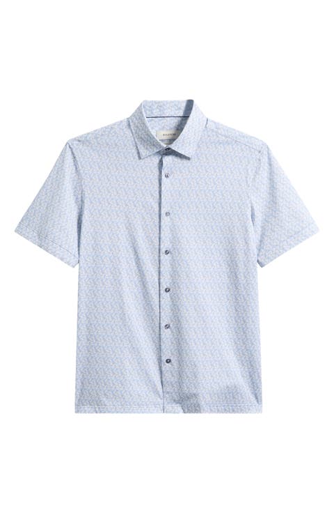 Milo OoohCotton® Abstract Print Short Sleeve Button-Up Shirt