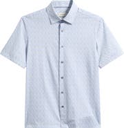 Bugatchi Milo OoohCotton® Abstract Print Short Sleeve Button-Up Shirt