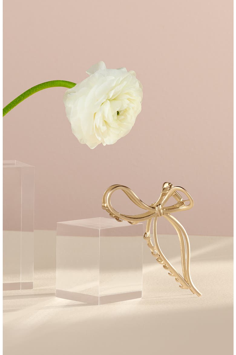 Gilded Bow Claw Clip, Alternate, color, NO COLOR