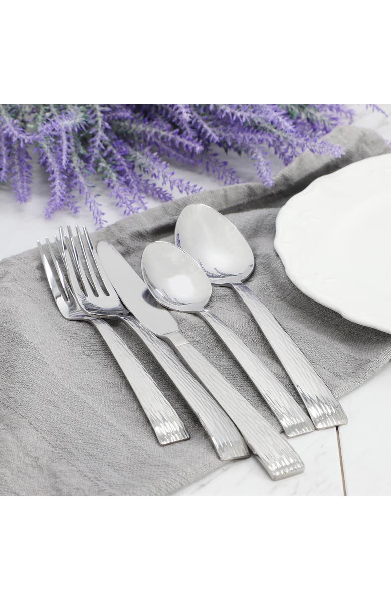 Gibson Home Cowper 20 Piece Stainless Steel Flatware Set, Alternate, color, Metallic Silver