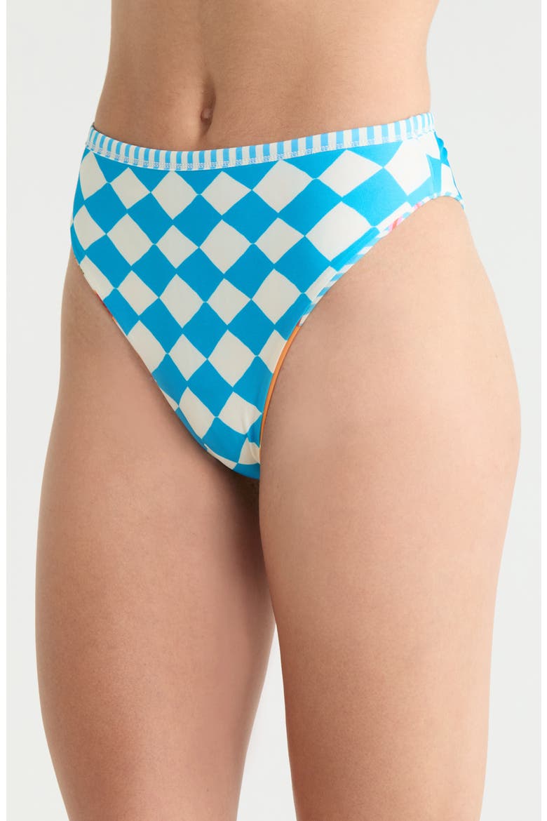 Beach Static Sully Reversible High Waist Bikini Bottoms, Alternate, color, OPEN BLUE
