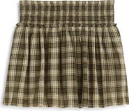 Madewell Smocked Waist Plaid Miniskirt