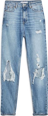 Topshop Distressed Ripped Jeans