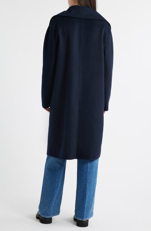 Bernardo Brushed Double Face Overcoat In Blue