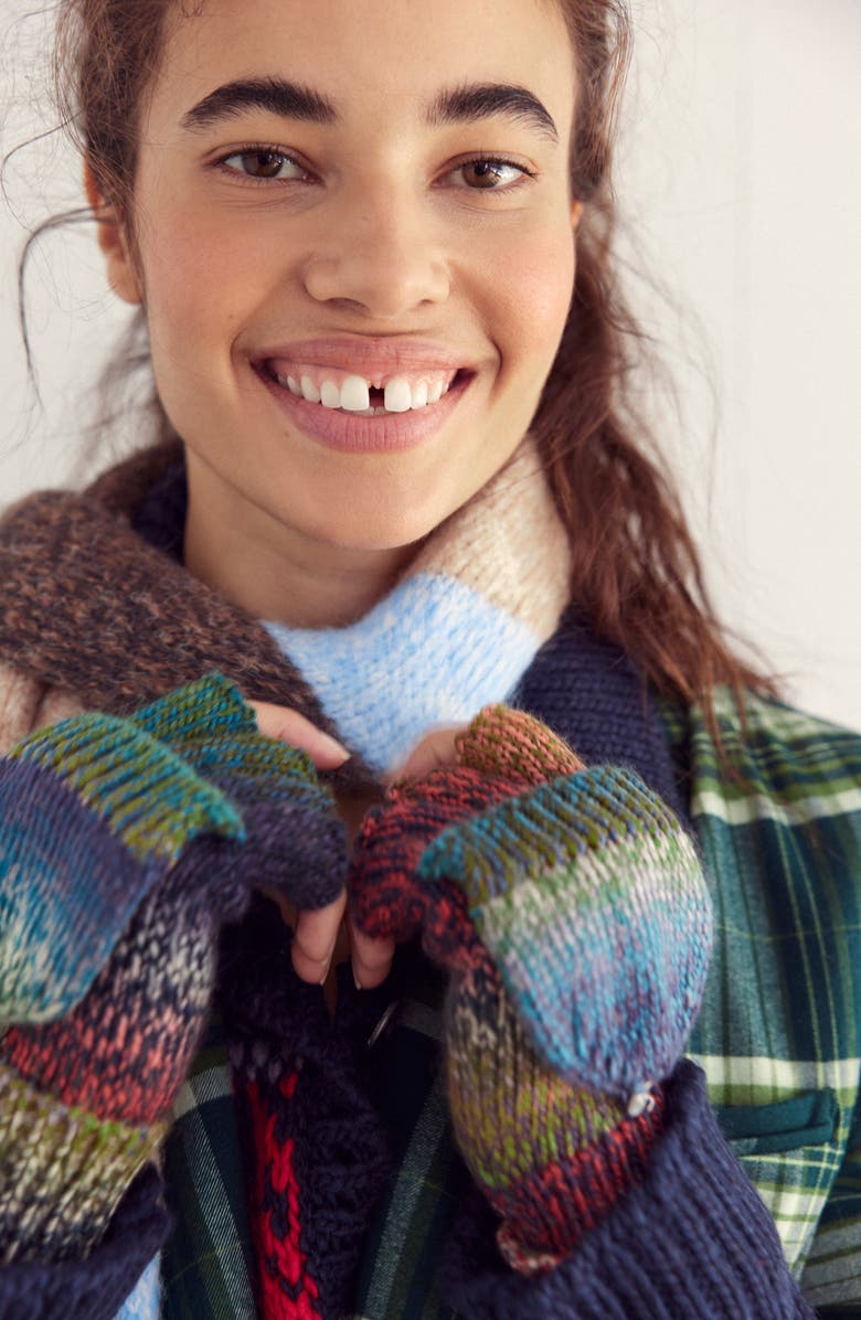 Free People Carina Swirl Colorblock Scarf, Alternate, color, Tan