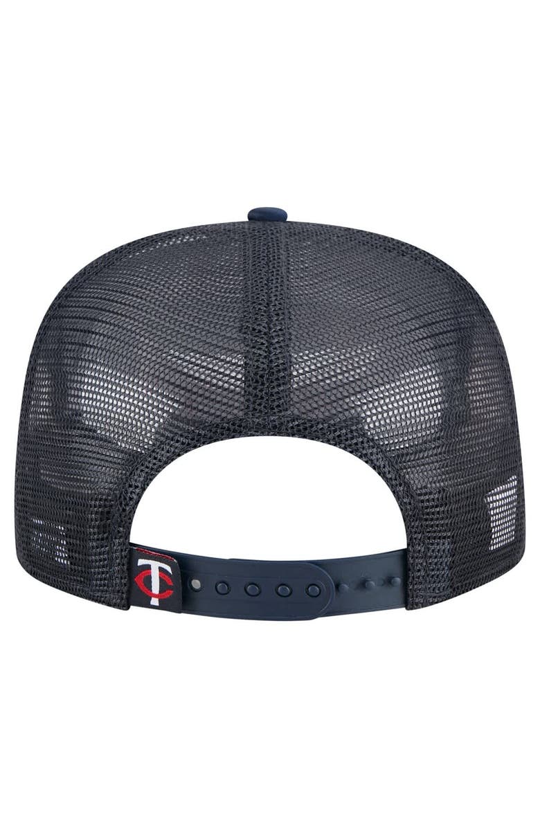 New Era Men's New Era Navy Minnesota Twins Retro Satin Script Golfer Adjustable Hat, Alternate, color, Navy