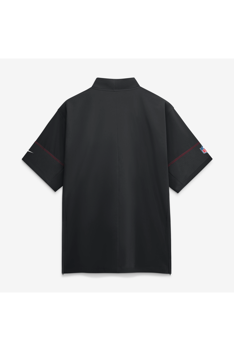 Men's Nike Black Atlanta Falcons Sideline Short Sleeve Quarter-Zip Coaches Jacket, Alternate, color, Black