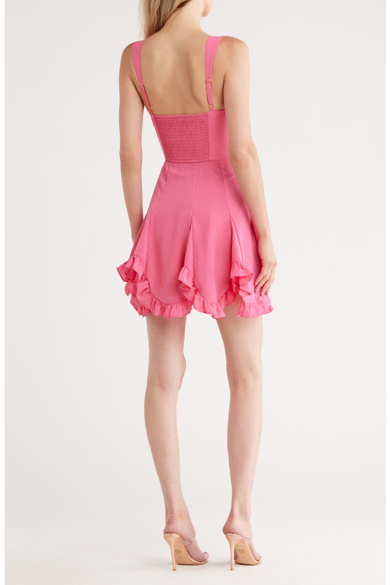 Scallop Hem Fit and Flare Dress, Alternate, color, HOT PINK
