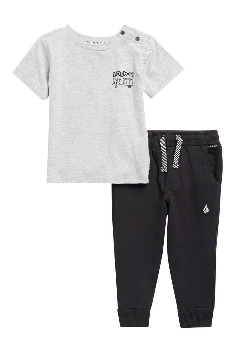 Skate Graphic Short Sleeve Tee & Joggers Set, Main, color, LIGHT GREY HEATHER
