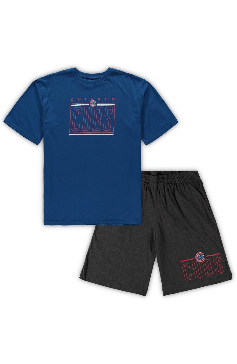 CONCEPTS SPORT Men's Concepts Sport Royal/Heathered Charcoal Chicago Cubs Big & Tall T-Shirt & Shorts Sleep Set, Alternate, color, Royal