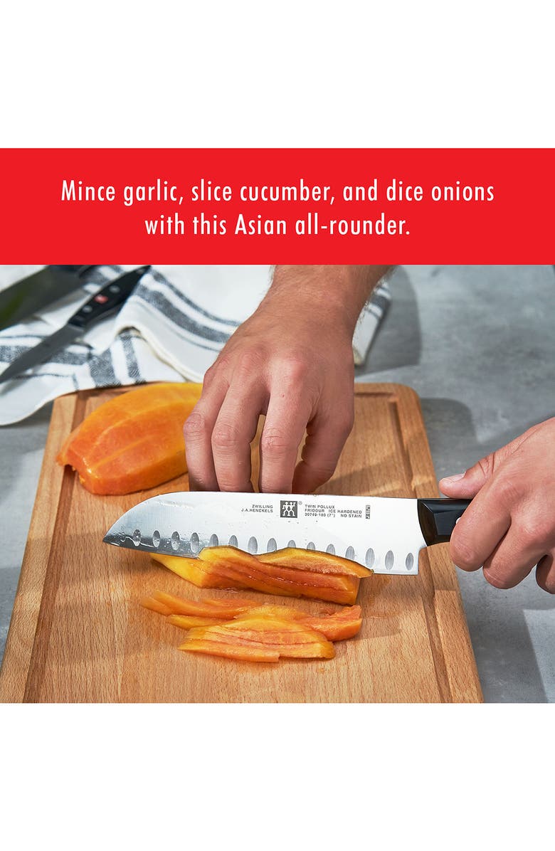 ZWILLING TWIN Signature 7-Inch Hollow Edge Santoku Knife, Alternate, color, Silver