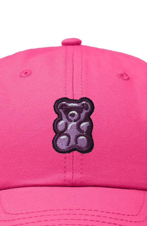 Dalix Purple Gummy Embroidered Cap In Hot Pink