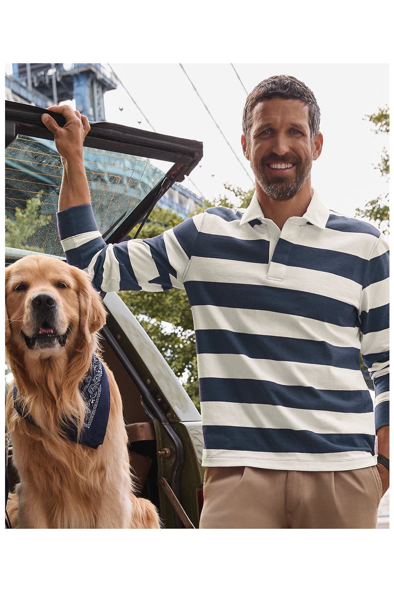 Long Sleeve Rugby Shirt, Alternate, color, Lunar Navy/Ivory Stripe