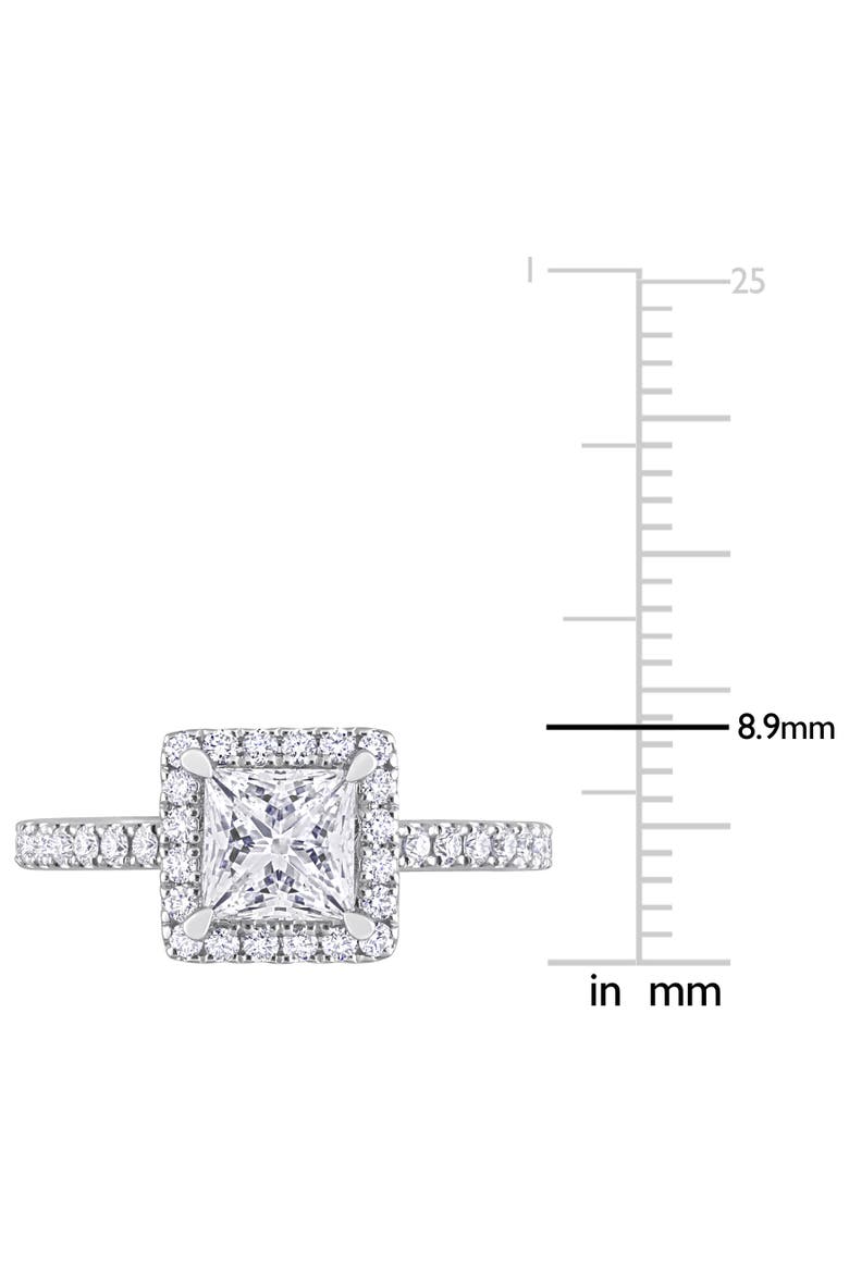 1-1/2 CTW Lab-Grown Diamond Princess Halo Ring 14k, Alternate, color, White Gold