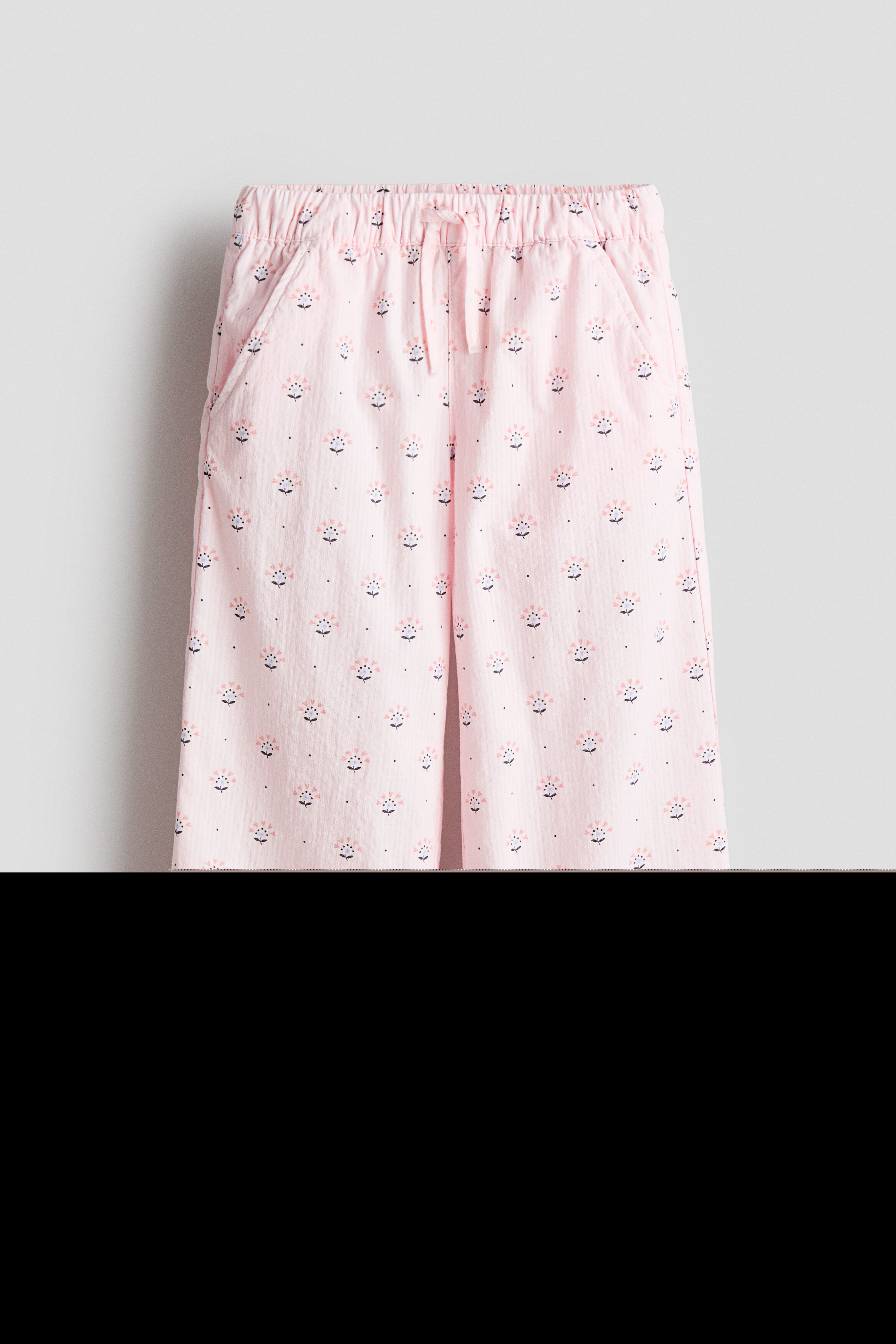 Lace-trimmed Seersucker Trousers