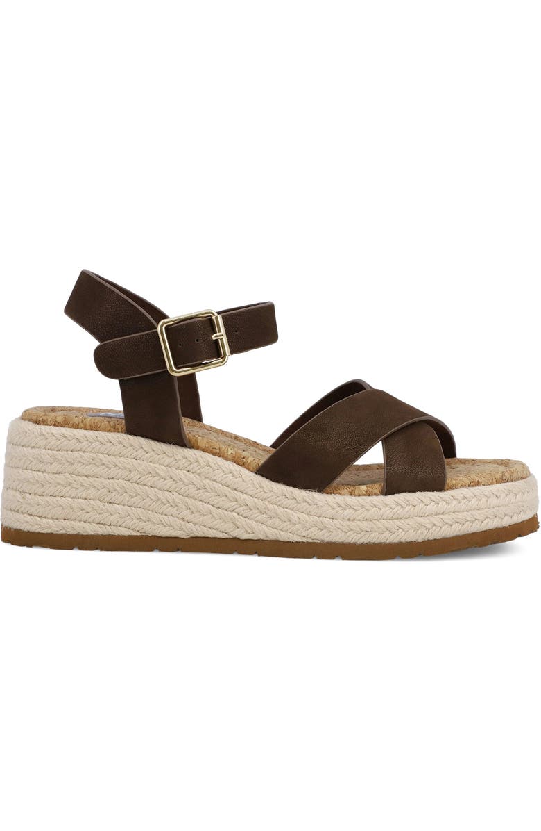 MIA Nikky Ankle Strap Platform Wedge Sandal, Alternate, color, Chocolate