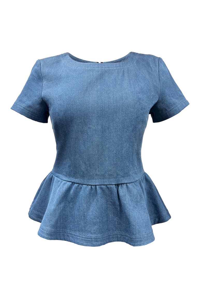 Dominga Denim Top, Alternate, color, Denim