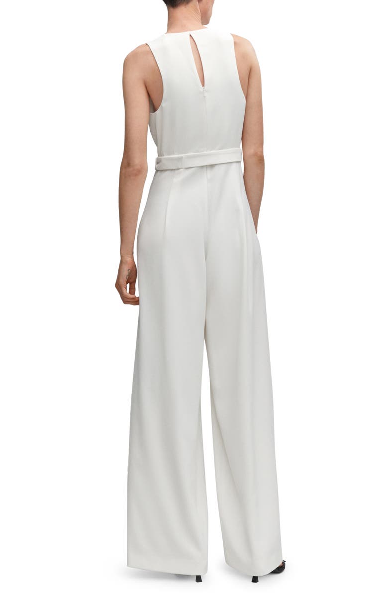 MANGO Belted Sleeveless Wide Leg Jumpsuit, Alternate, color, 