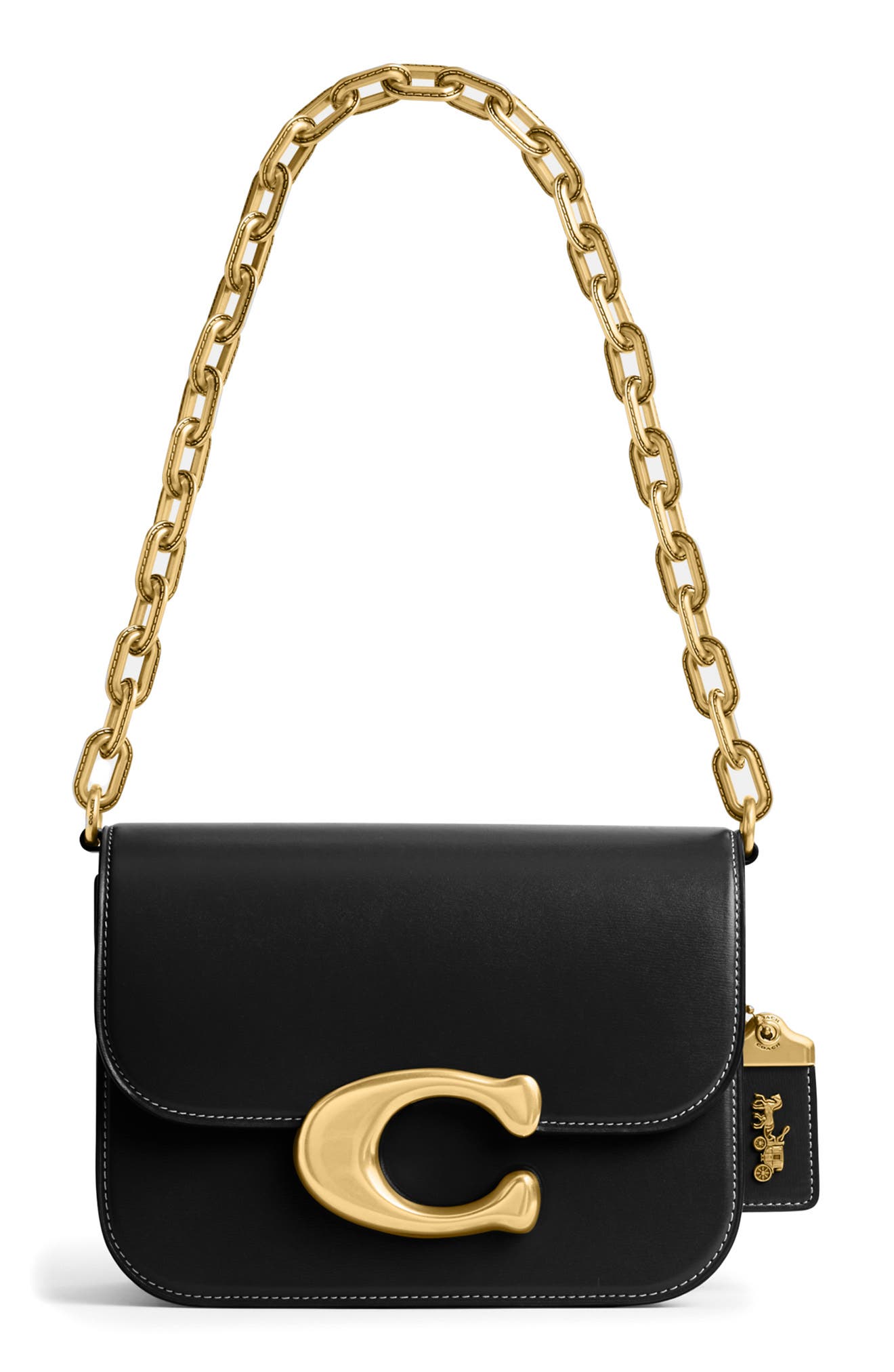 COACH Idol Luxe Refined Calf Leather Shoulder Bag, Main, color, 