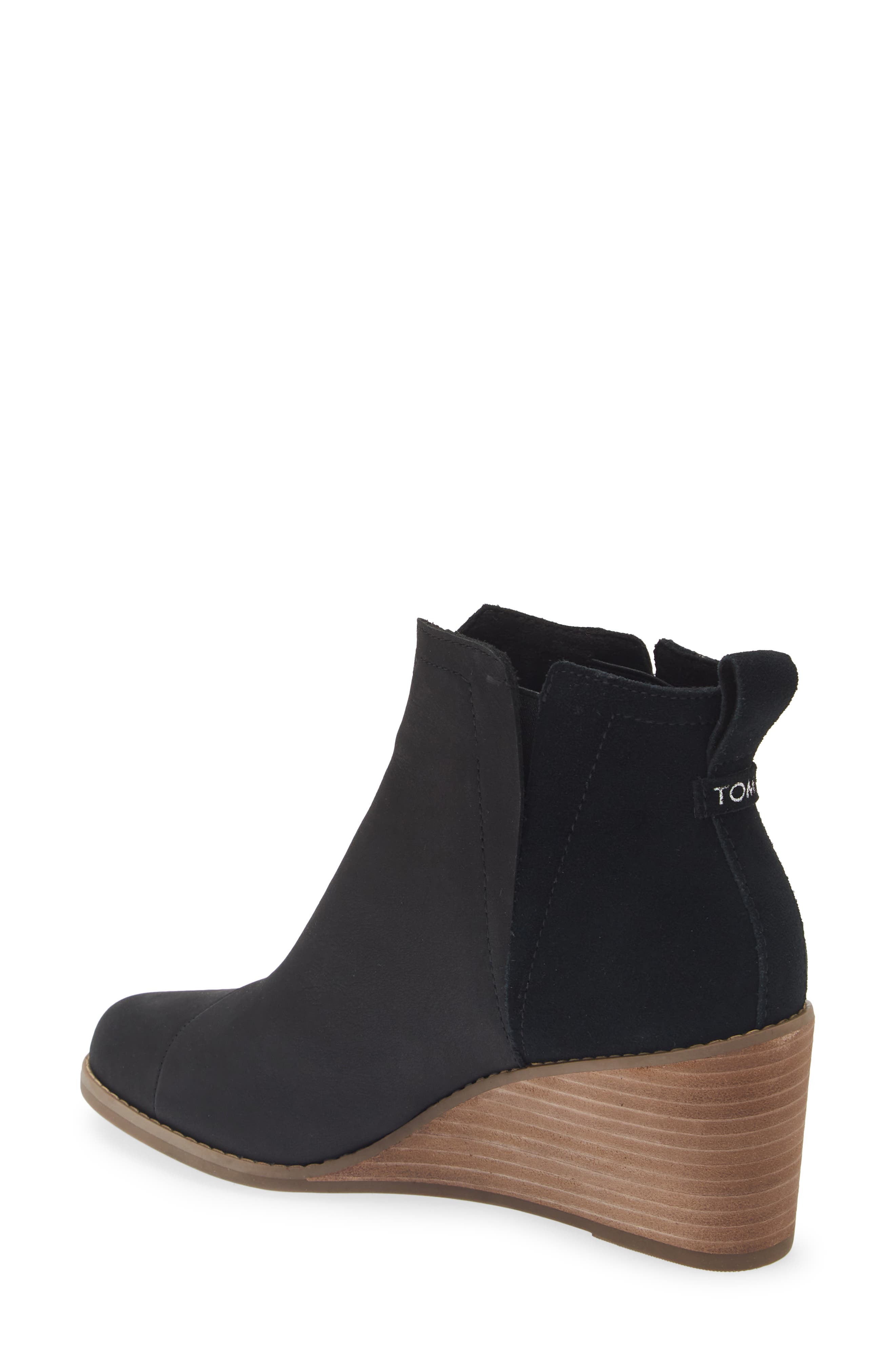 TOMS Clare Wedge Bootie, Alternate, color, Black
