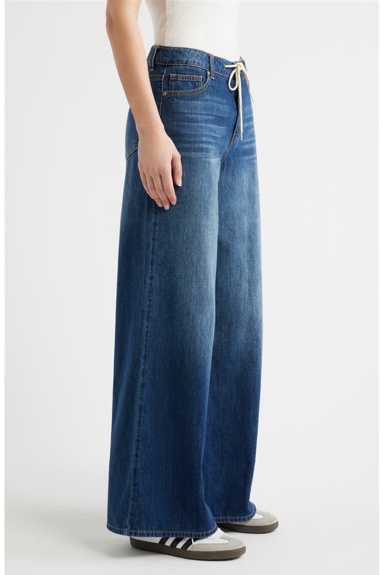 Drawstring High Waist Wide Leg Jeans, Alternate, color, ADELAIDE