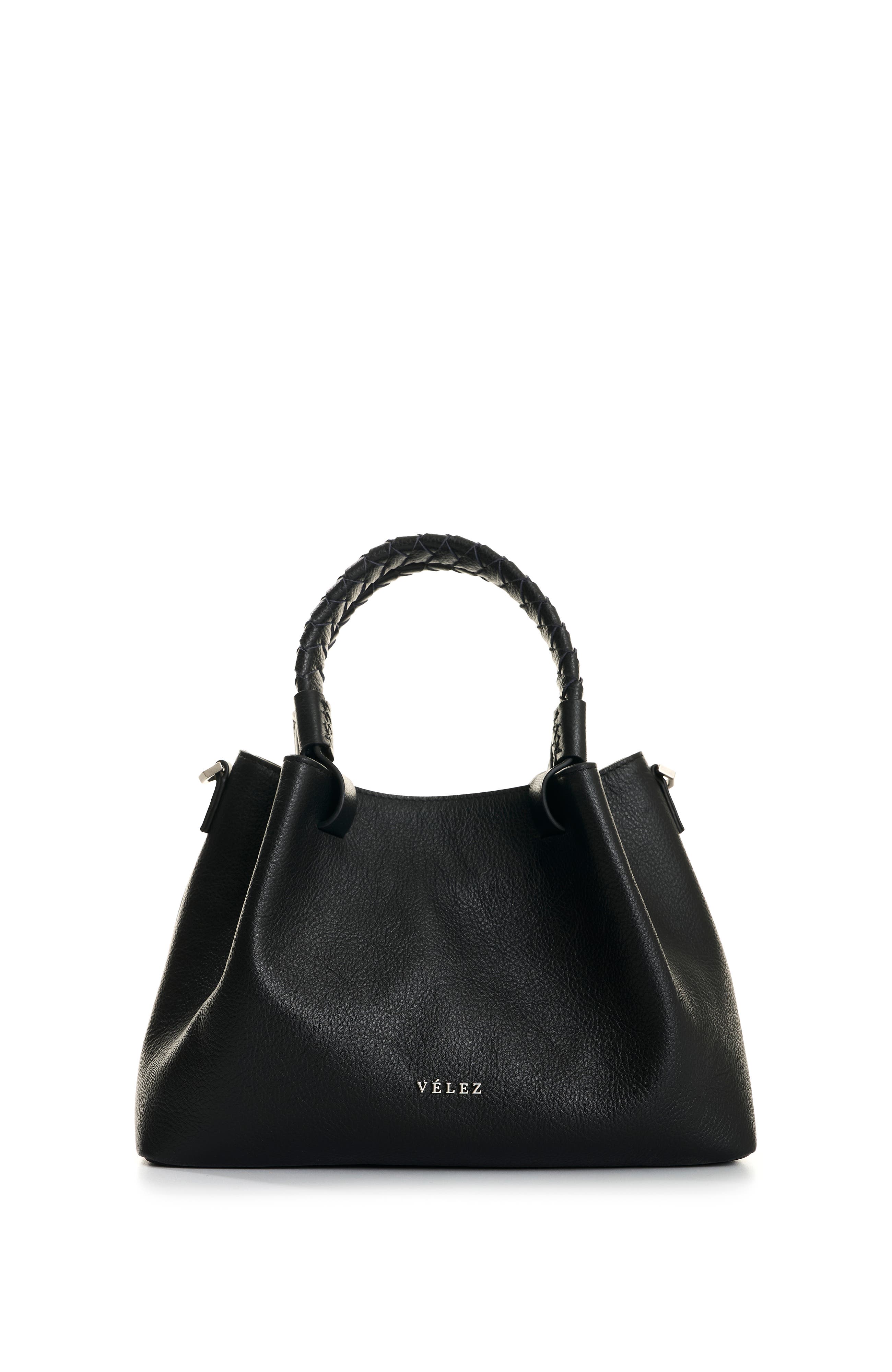 Velez Alessia Leather Crossbody Bag, Main, color, Black