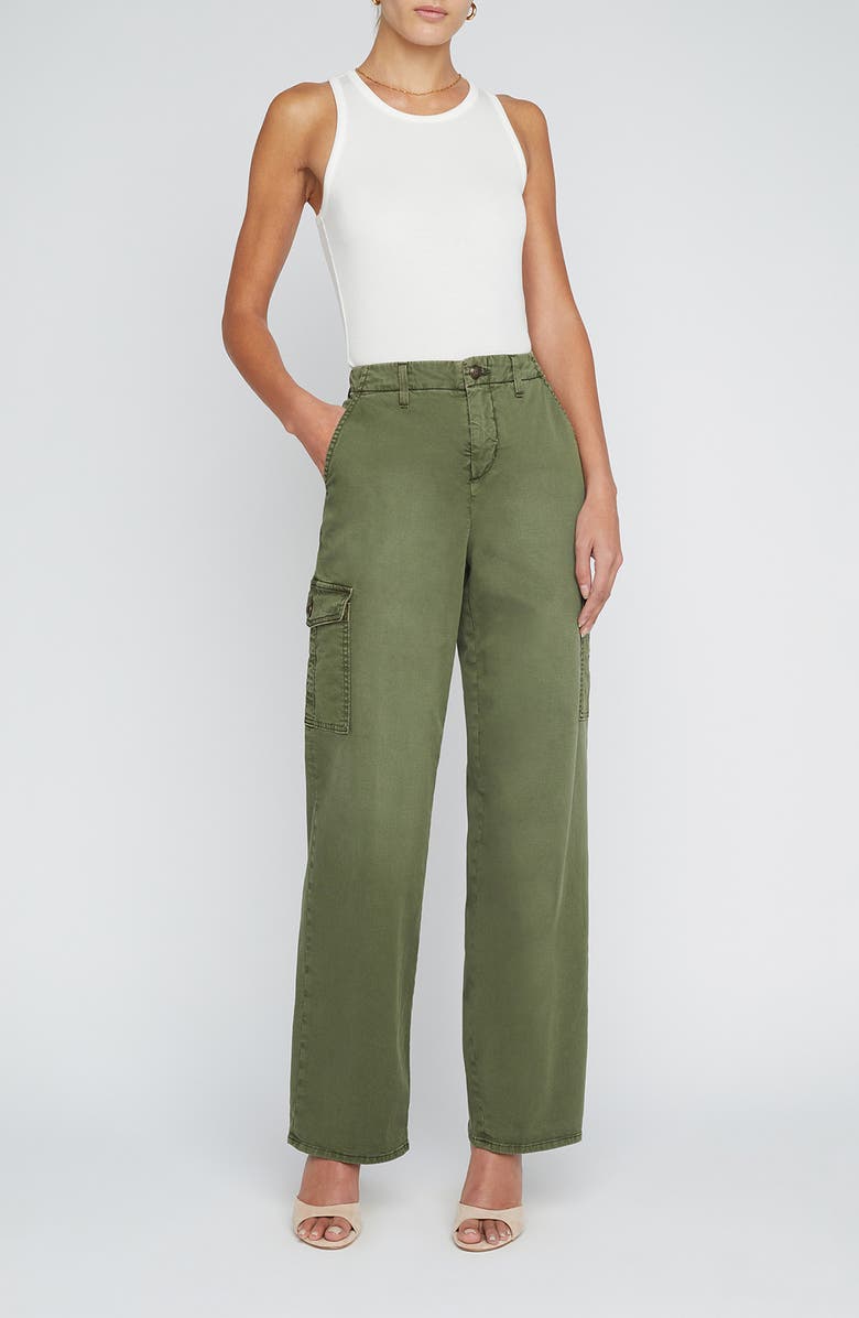 L'AGENCE Channing Stretch Cotton Cargo Pants, Alternate, color, Brigade