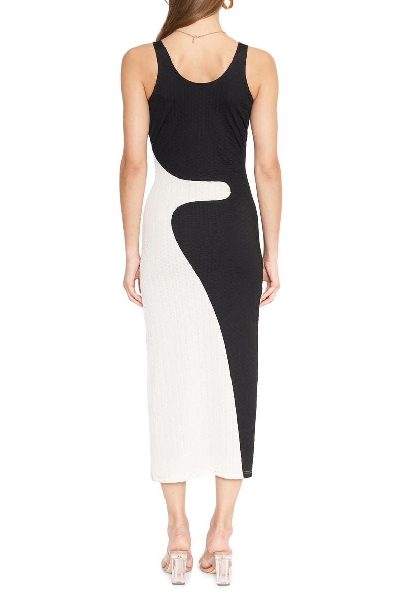 Zenni Colorblock Midi Dress, Alternate, color, BLACK CREAM