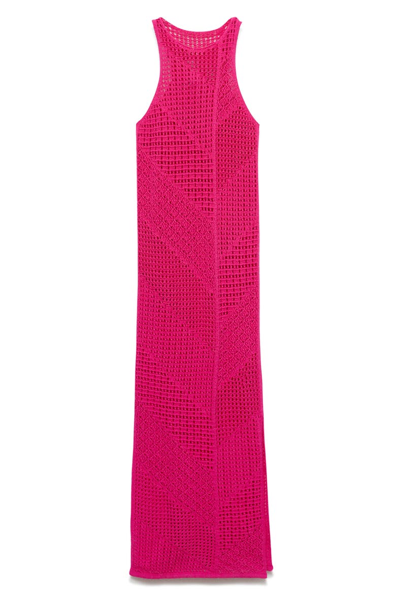 Open Stitch Maxi Cover-Up Dress, Alternate, color, FUCHSIA