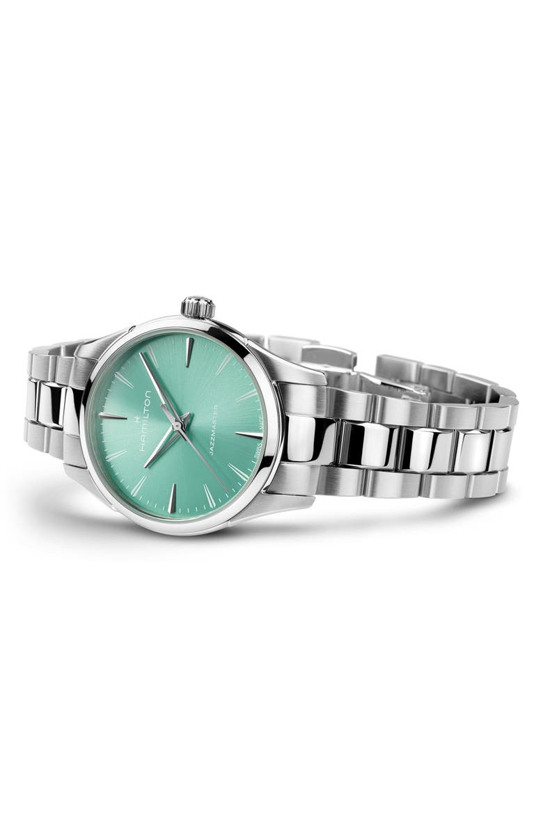Hamilton Jazzmaster Bracelet Watch, 32mm, Alternate, color, Turquoise