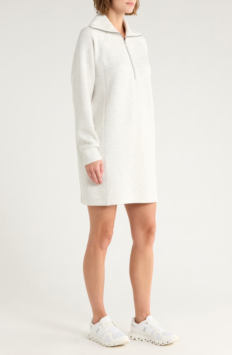 SPANX<sup>®</sup> Heathered Half Zip Long Sleeve Dress, Alternate, color, Vivid Heather