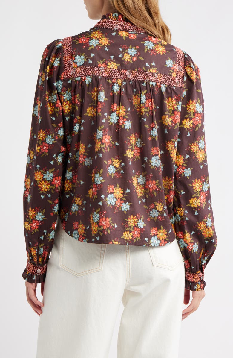 LOVE THE LABEL Sara Floral Button-Up Shirt, Alternate, color, Lynda Anne Liberty Print