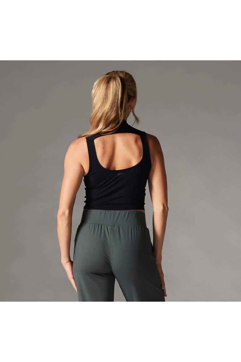 Mock Neck Tank, Alternate, color, EBONY