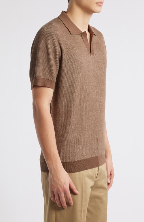 Percival Tivoli Cotton Polo Sweater In Brown