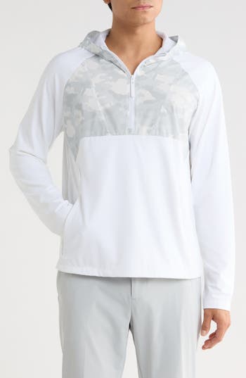 G/fore Hybrid Quarter Zip Golf Hoodie In Snow Camo