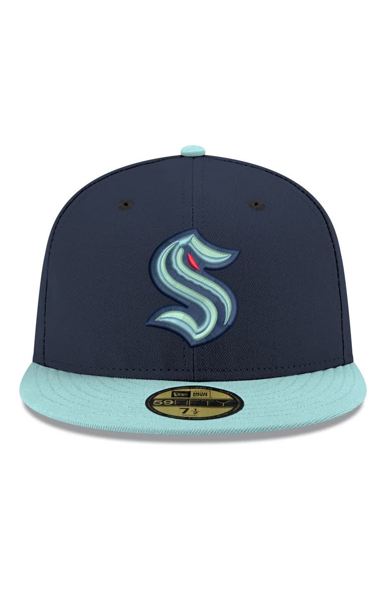 New Era Men's New Era Navy Seattle Kraken Core Logo Two-Tone 59FIFTY Fitted Hat, Alternate, color, Navy