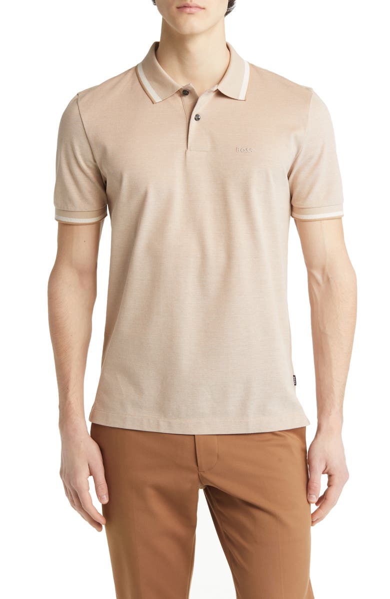 BOSS Parlay Tipped Cotton Polo, Main, color, 