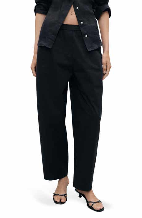 MANGO Pull-On Stretch Cotton Pants