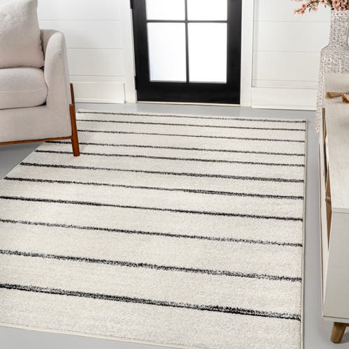 Jonathan Y Williamsburg Minimalist Stripe Area Rug In Cream/black