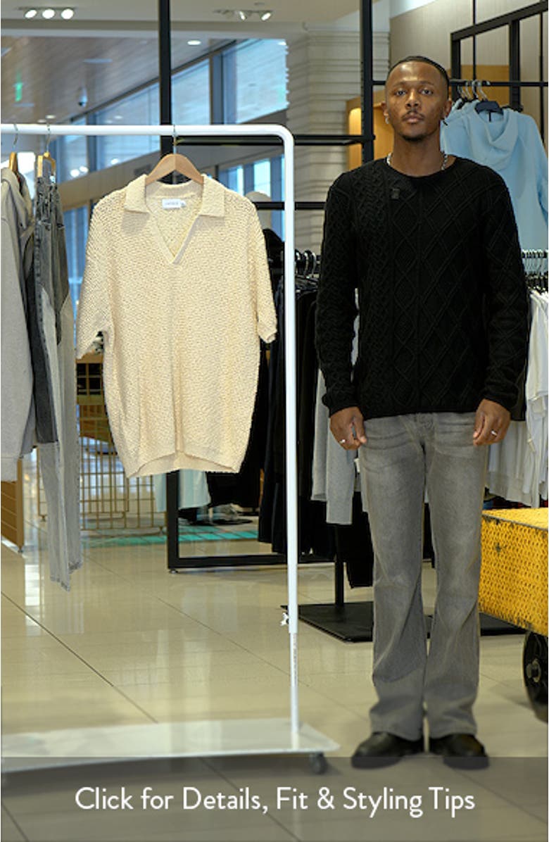 Johnny Collar Textured Cotton Polo, sales video thumbnail