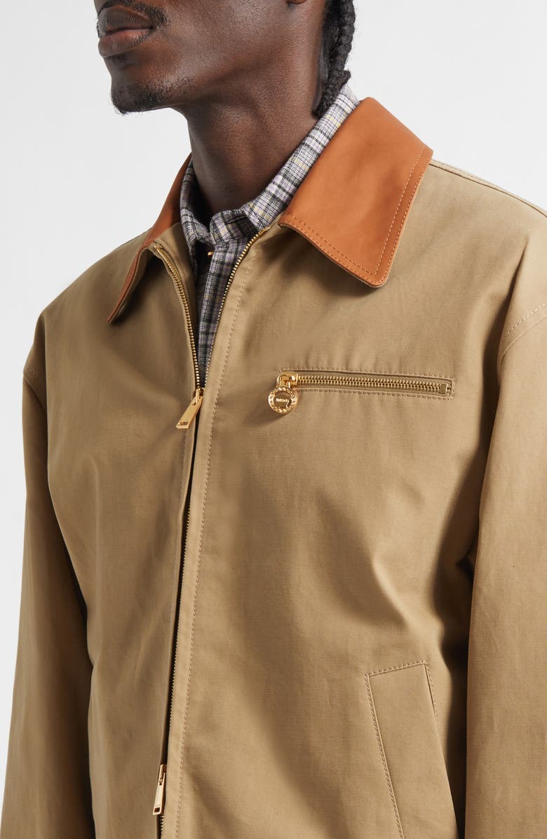 Versace Cotton Canvas Jacket, Alternate, color, Warm Beige