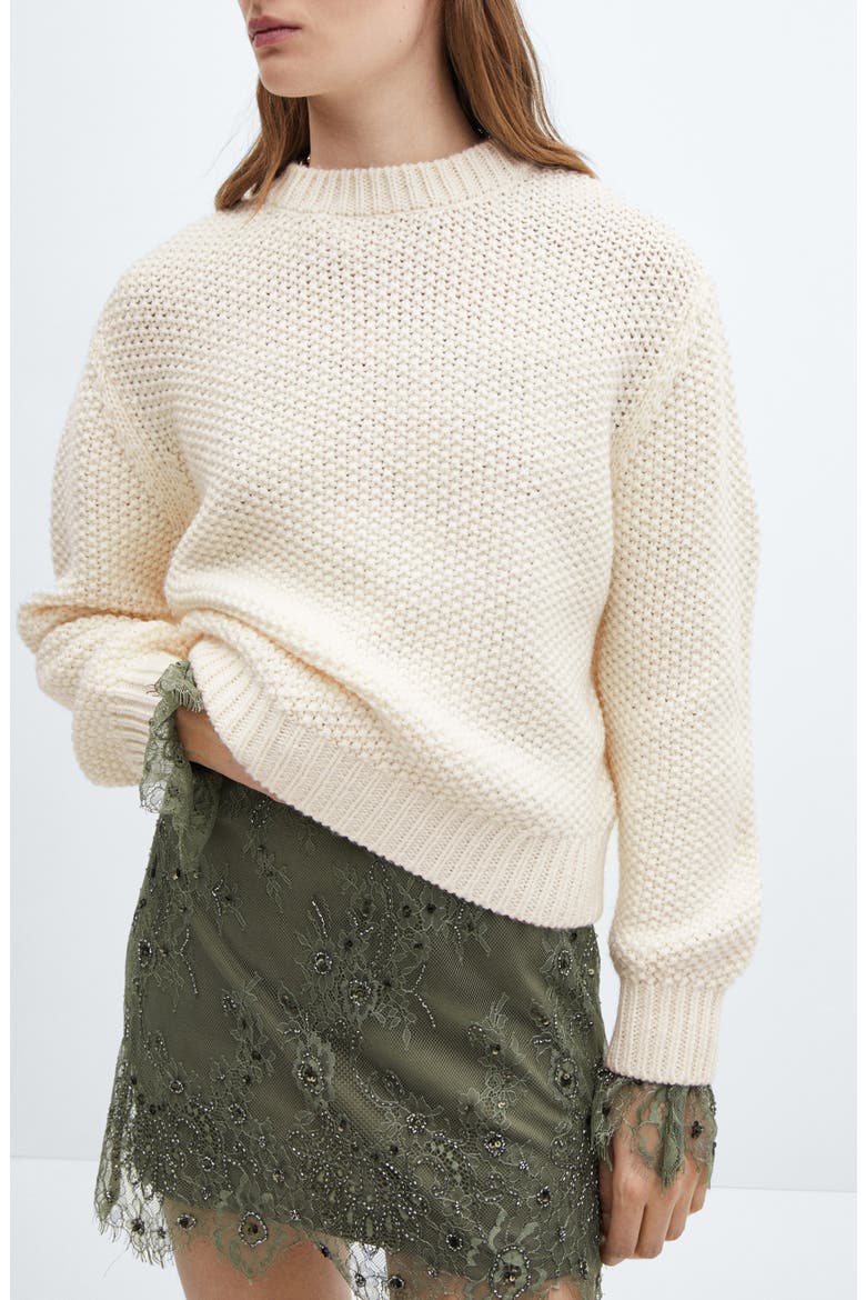 Cable Stitch Sweater, Main, color, ECRU