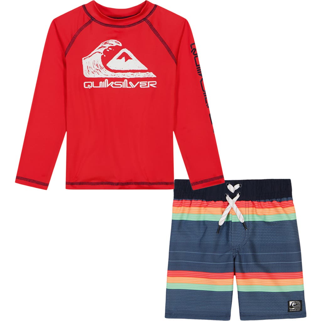 QUIKSILVER QUIKSILVER LONG SLEEVE TWO-PIECE RASHGUARD SWIMSUIT